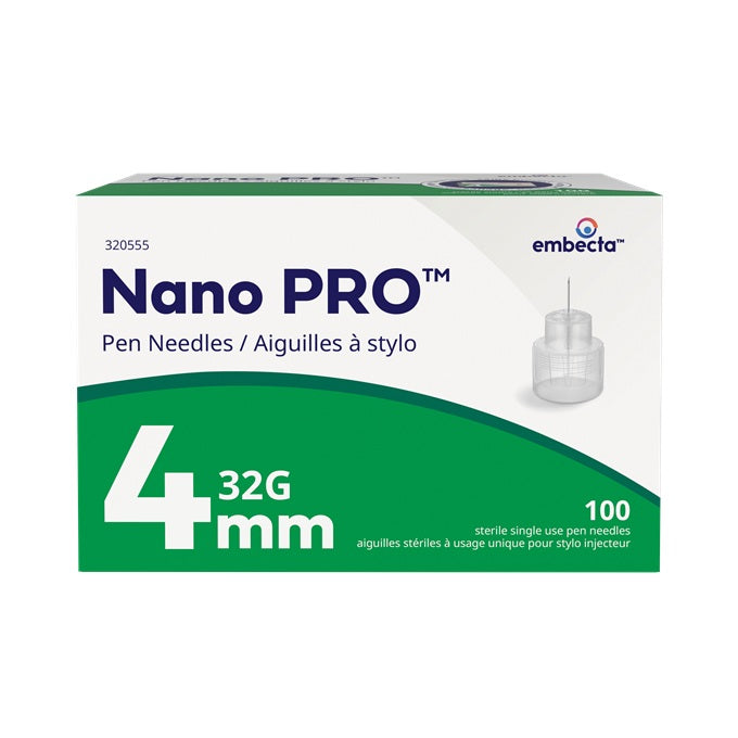 BD Nano PRO, Ultra-Fine Pen Needles, 32G x 4mm