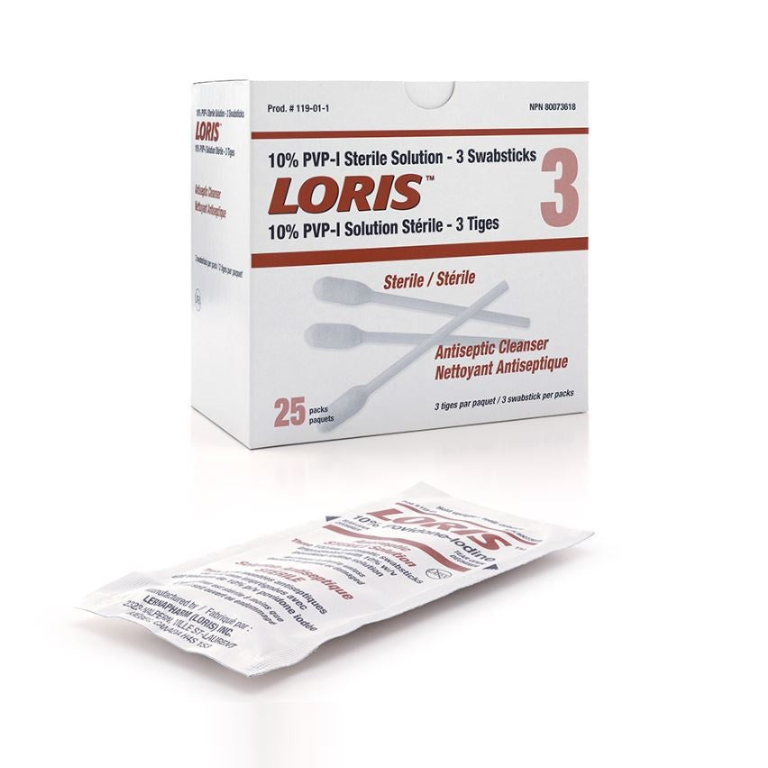 LORIS 10% PVP-I Antiseptic Sterile Solution- 3 Swabstick