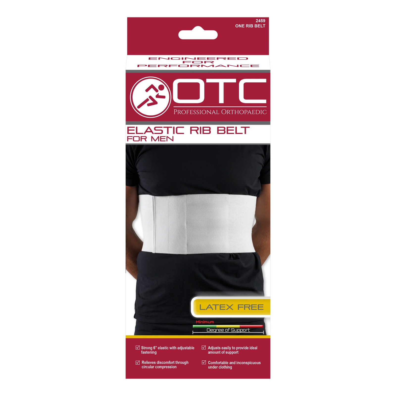 Ceinture élastique côtelée 15 cm pour homme OTC, blanche, taille unique