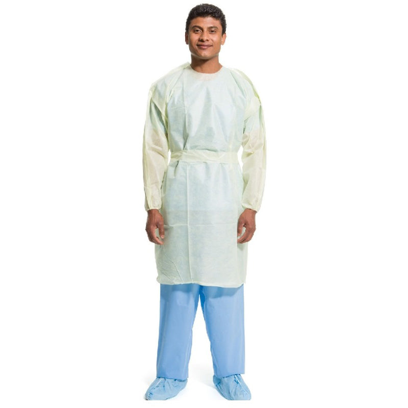 BASICS Tri-Layer AAMI2 Isolation Gown, Yellow, XL