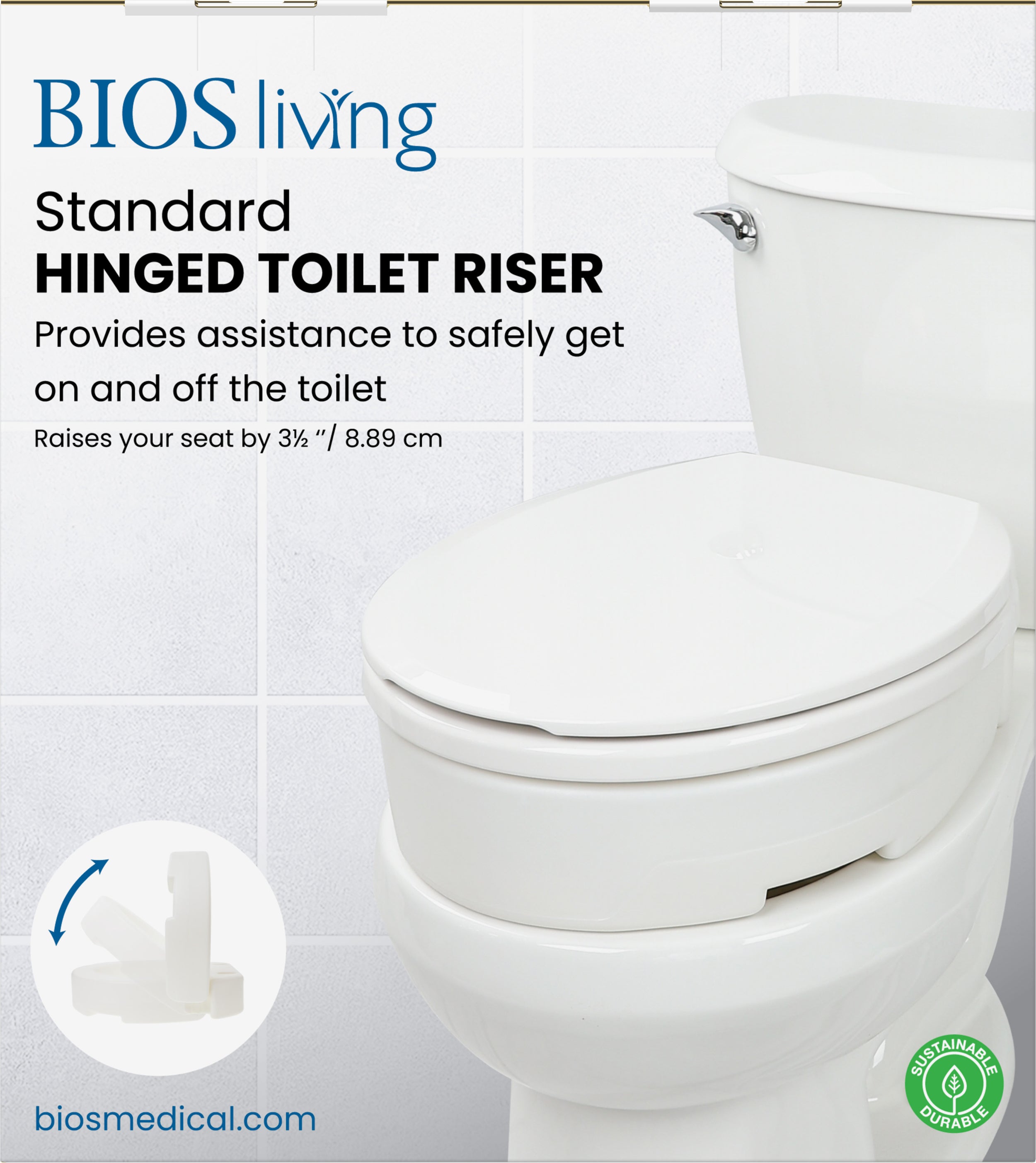 BIOS Living - Standard Hinged Toilet Riser (LF775)